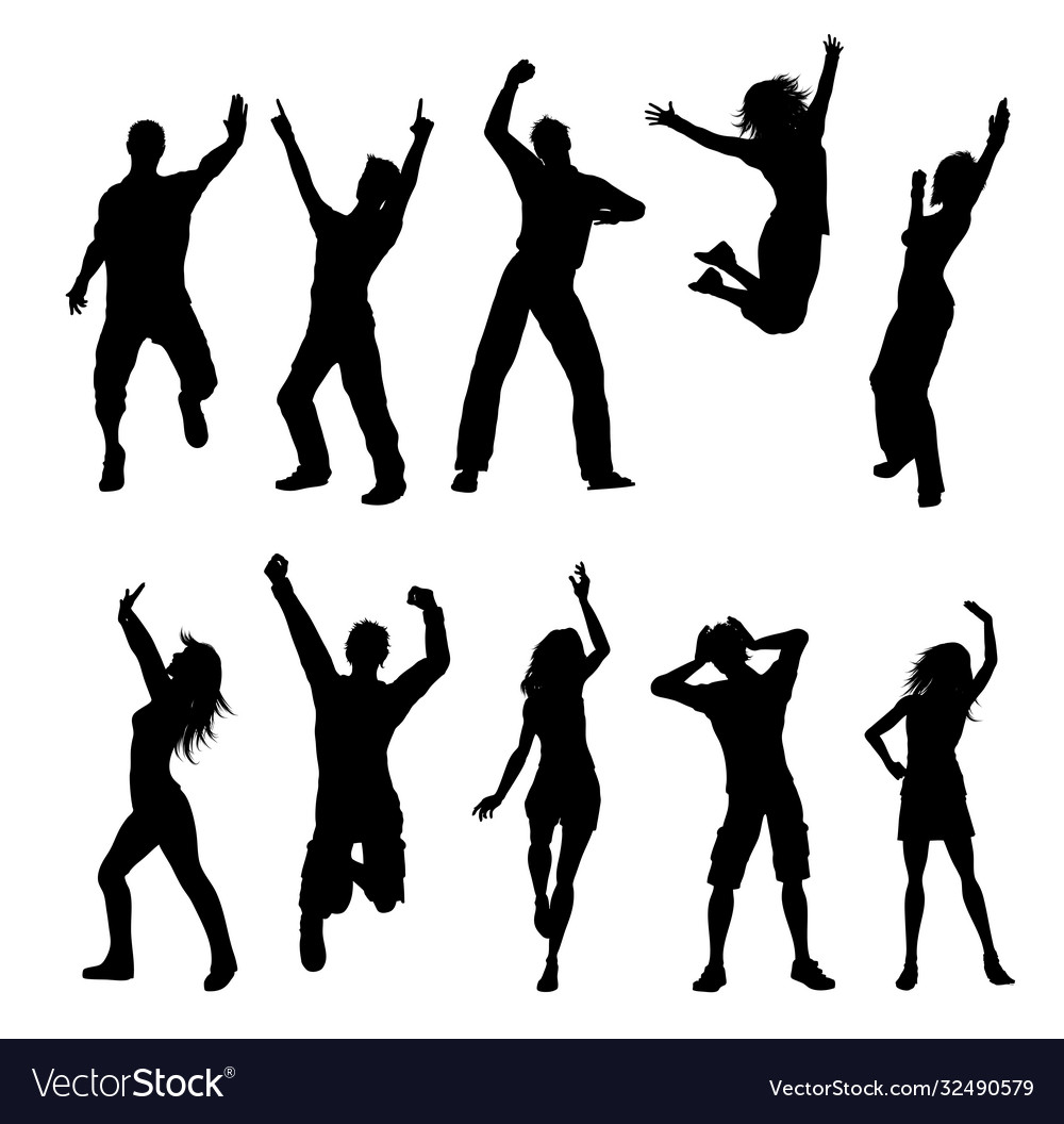 Variety people dancing set Royalty Free Vector Image