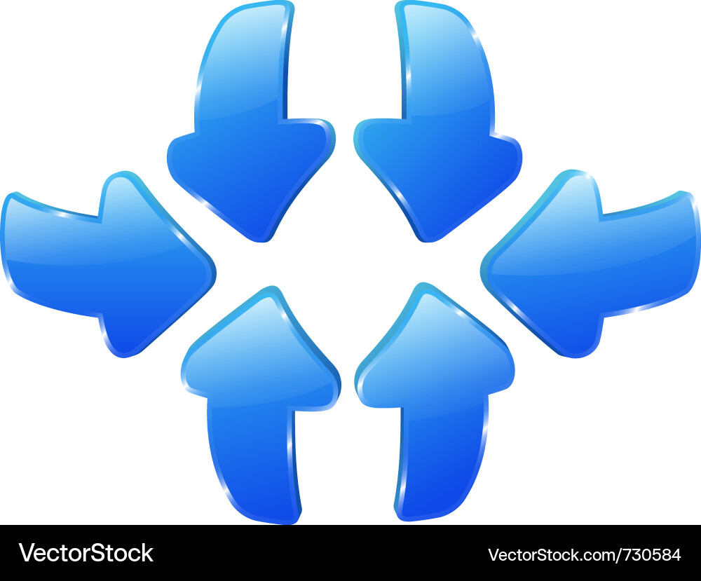 3d blue arrows Royalty Free Vector Image - VectorStock