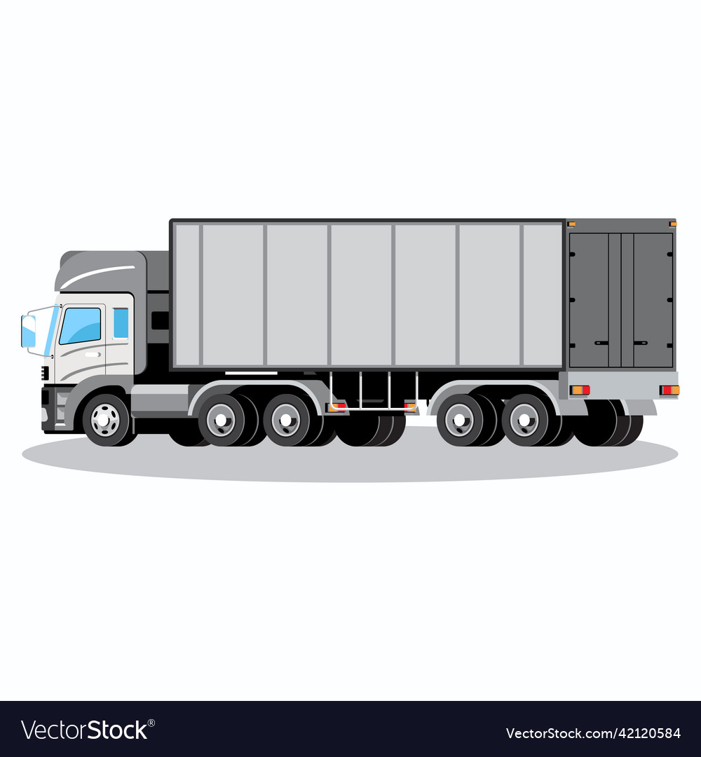 Container truck Royalty Free Vector Image - VectorStock