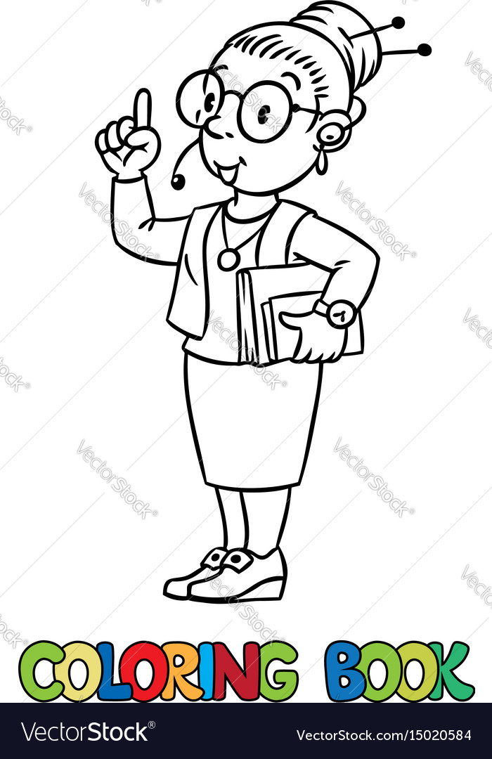 Funny translator or interpreter coloring book Vector Image