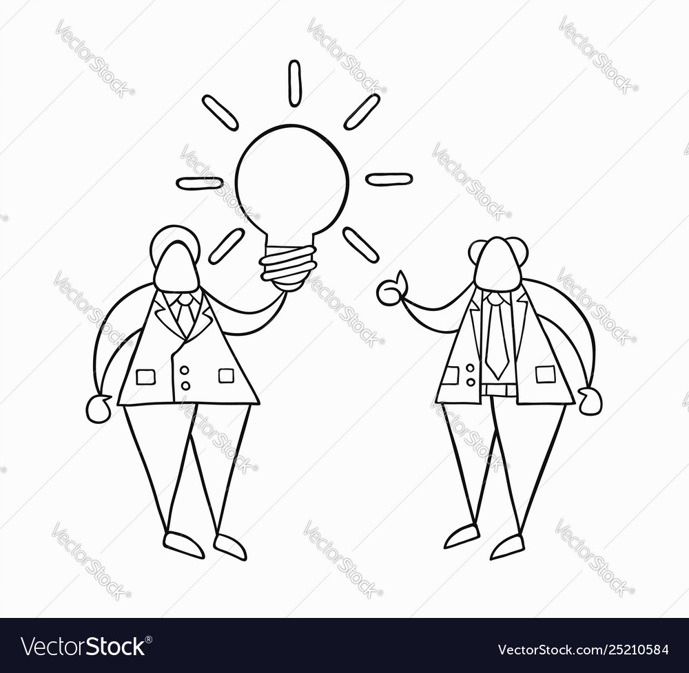 Hand-drawn businessman worker has a good idea Vector Image