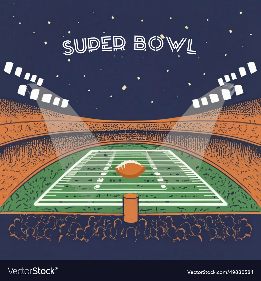 Super bowl american stadium field football game Vector Image