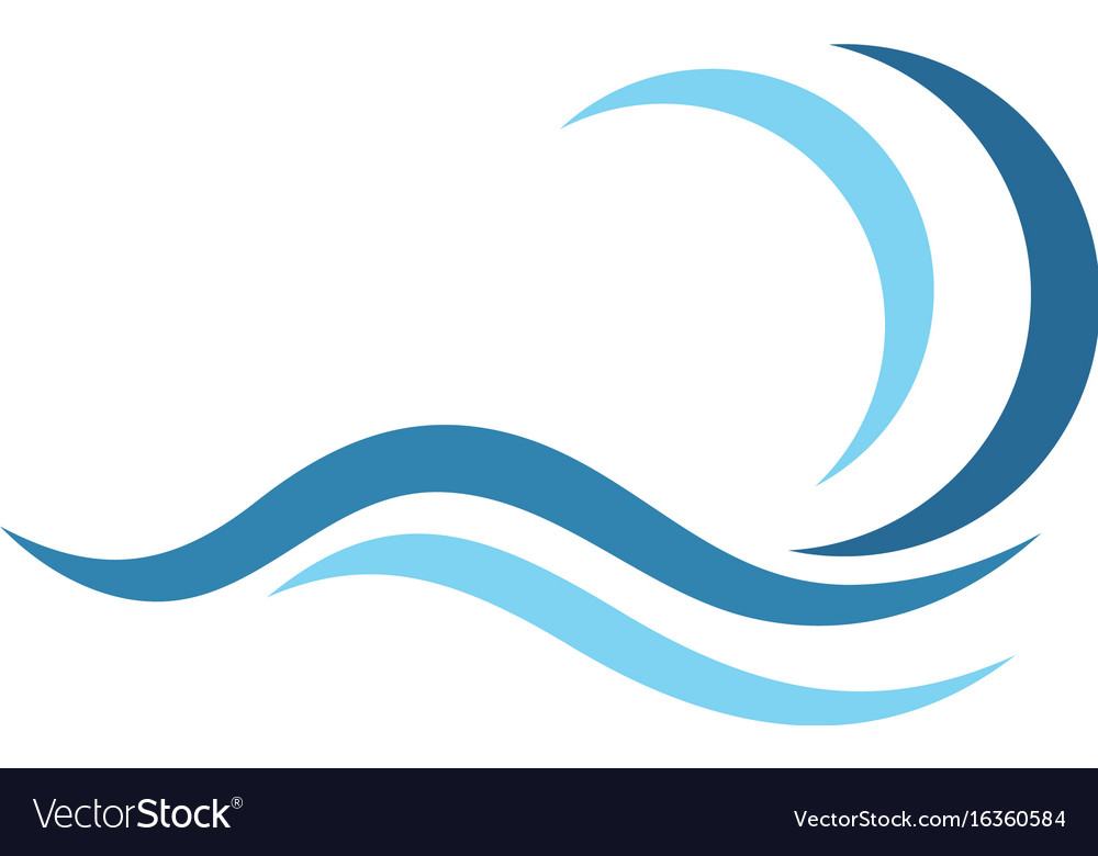 Water wave symbol and icon logo template Vector Image