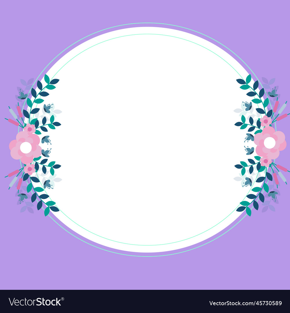 Blank purple frame decorated with colorful Vector Image