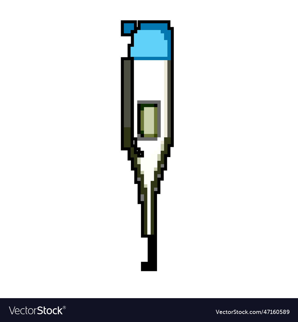 Flu thermometer game pixel art Royalty Free Vector Image