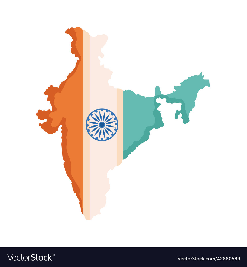 Indian flag in map Royalty Free Vector Image - VectorStock