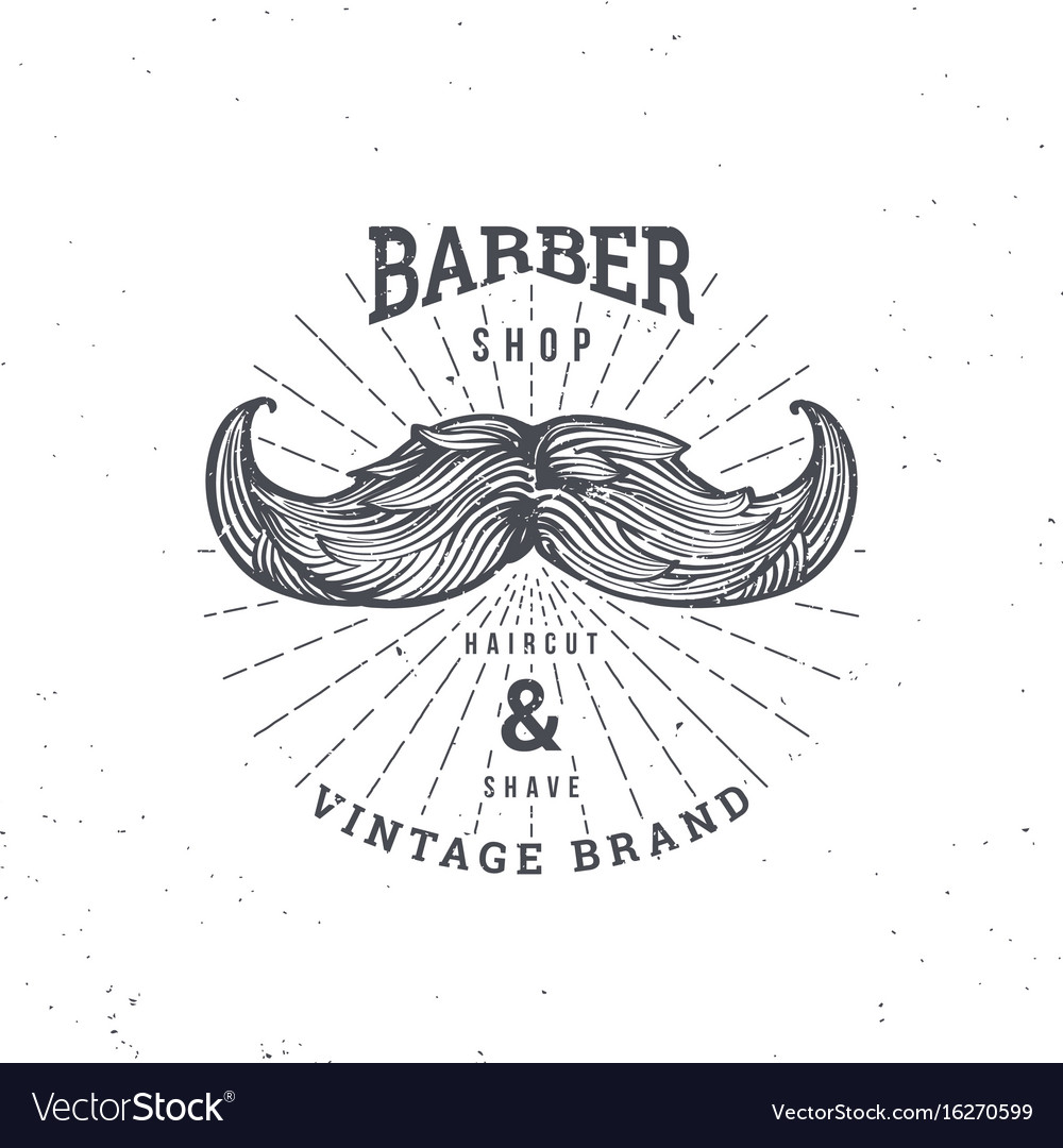 Barber shop mustage Royalty Free Vector Image - VectorStock