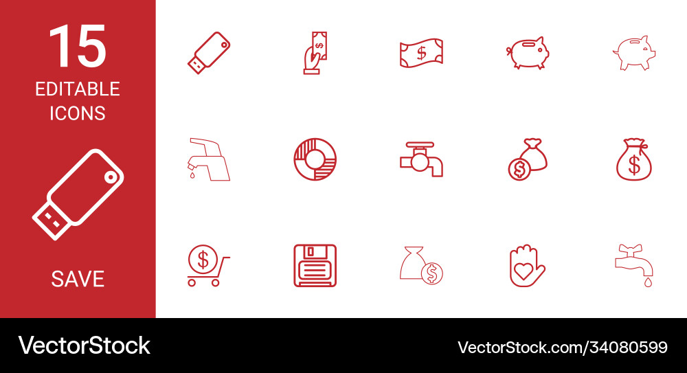 Save icons Royalty Free Vector Image - VectorStock