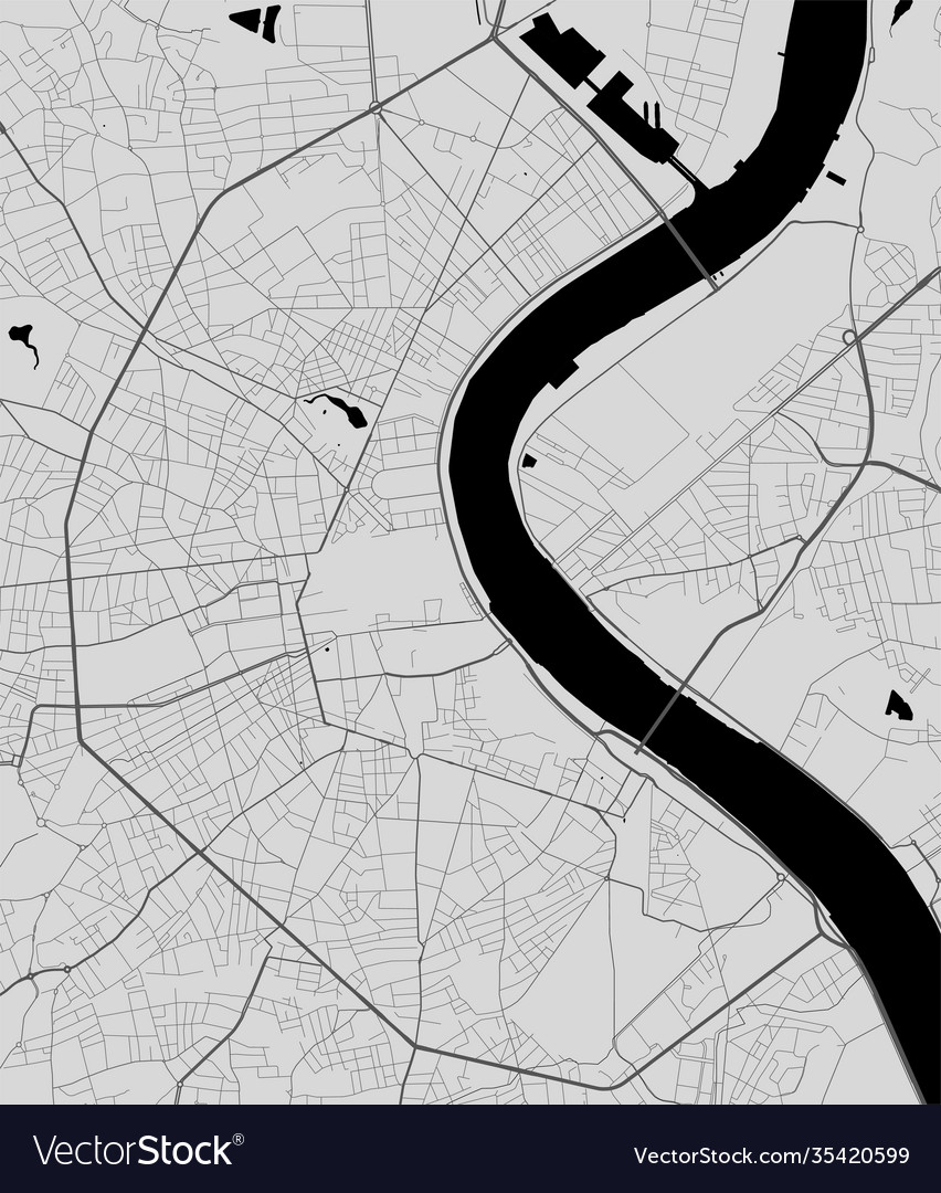 Urban city map bordeaux poster grayscale Vector Image