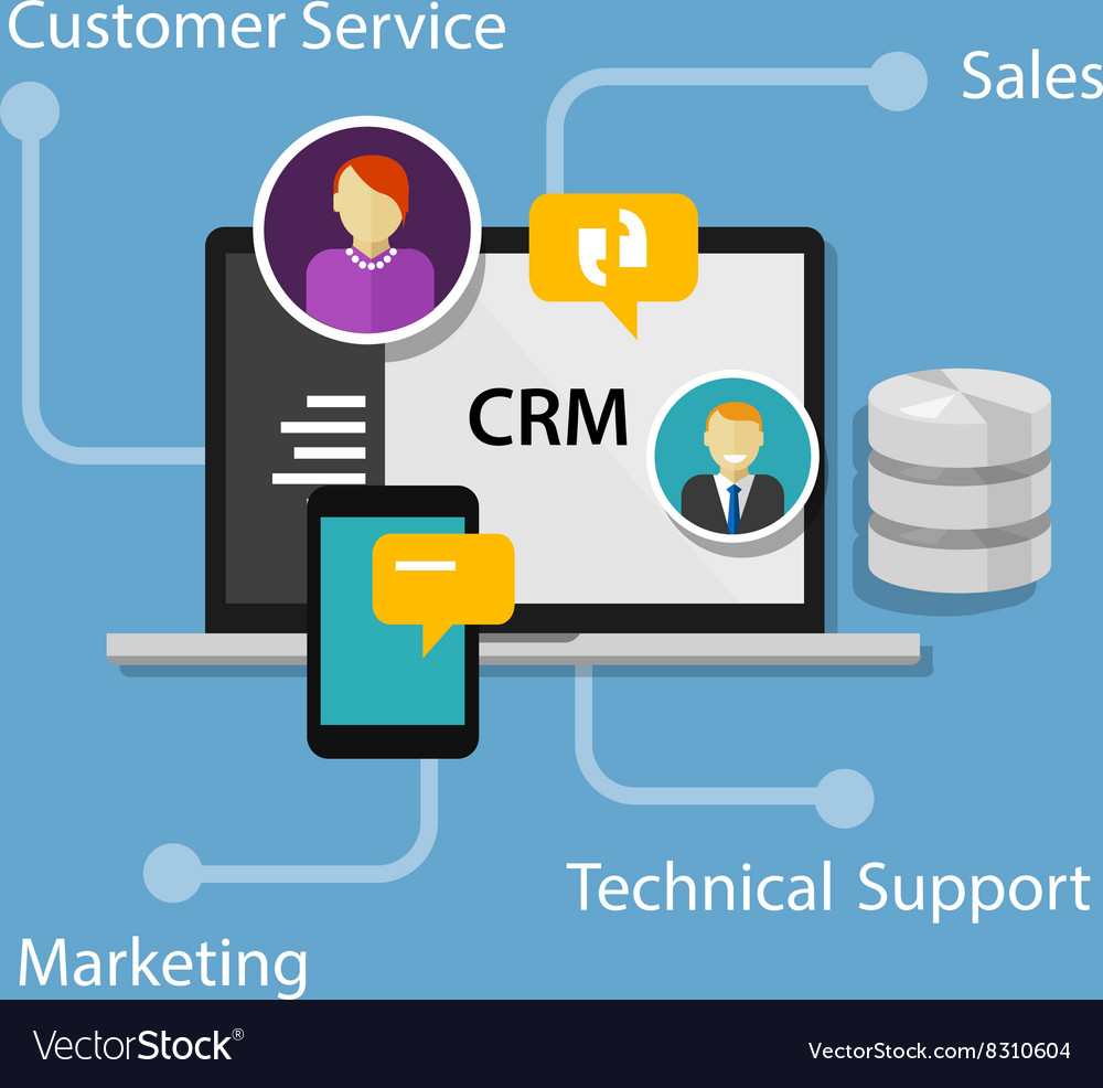 Crm customer relationship management Royalty Free Vector