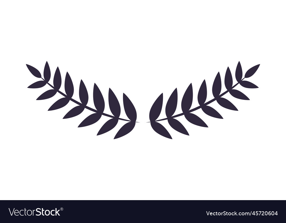 Emblem leaves icon Royalty Free Vector Image - VectorStock