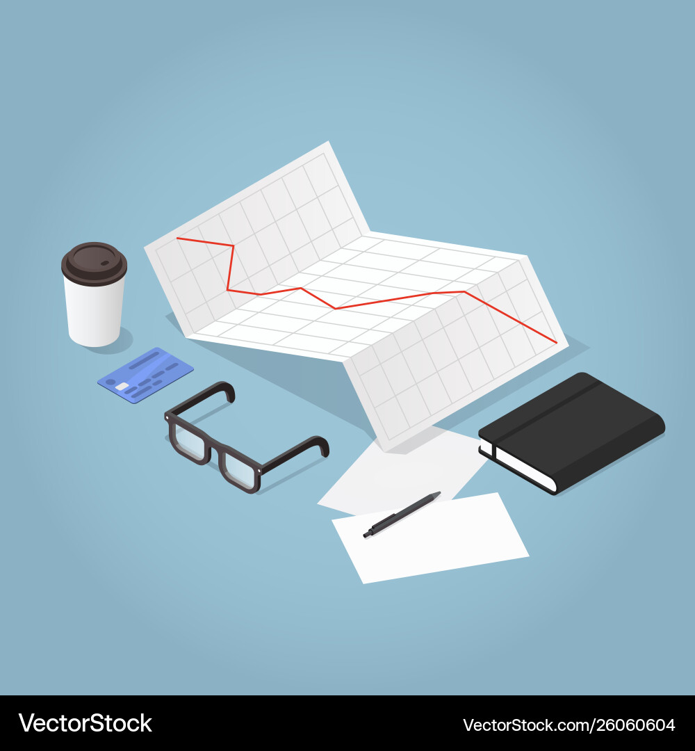 Isometric business concept Royalty Free Vector Image