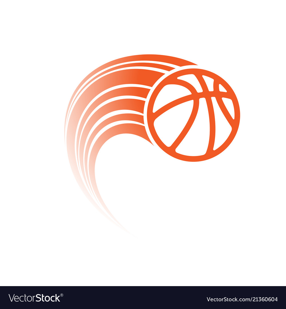 Orange basketball with track Royalty Free Vector Image