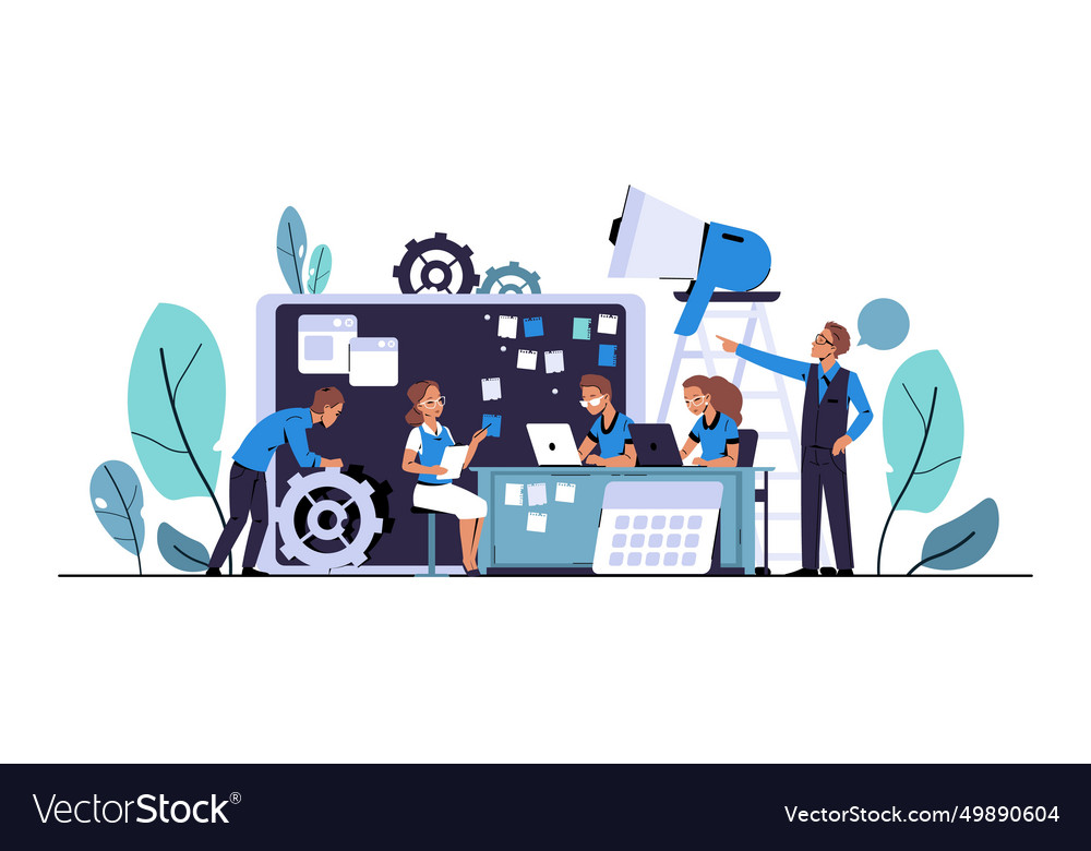 Scrum development agile board methodology Vector Image