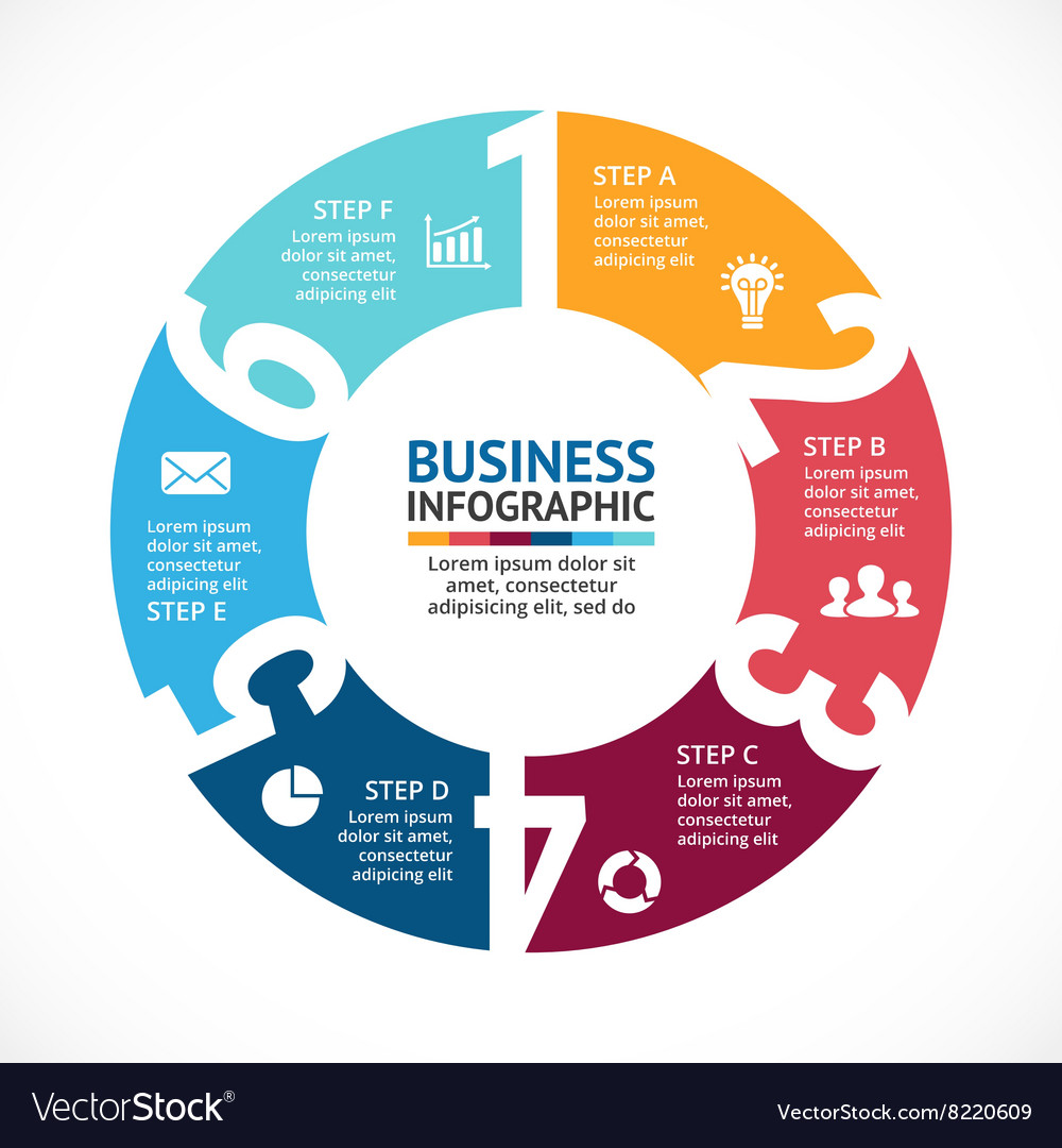 Circle arrows numbers infographic diagram Vector Image