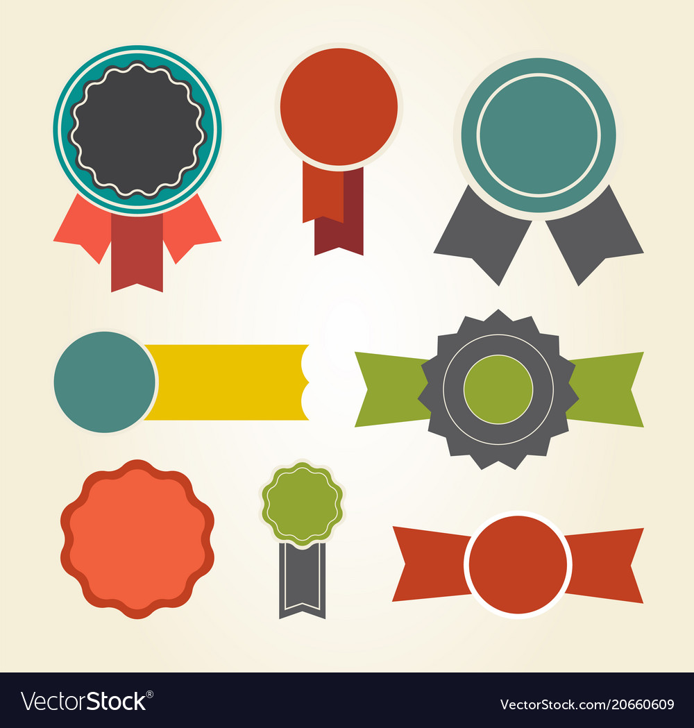 Set of colorful badges icon Royalty Free Vector Image