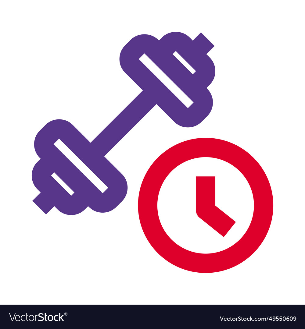 Time duration of dumbbells set exercise period Vector Image
