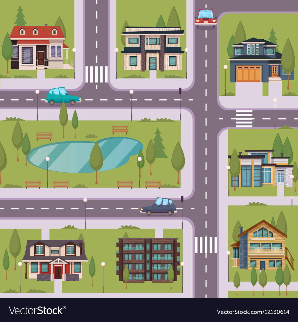 Countryside flat template Royalty Free Vector Image