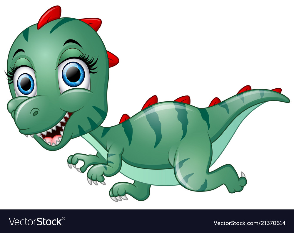 Cute dinosaur cartoon Royalty Free Vector Image