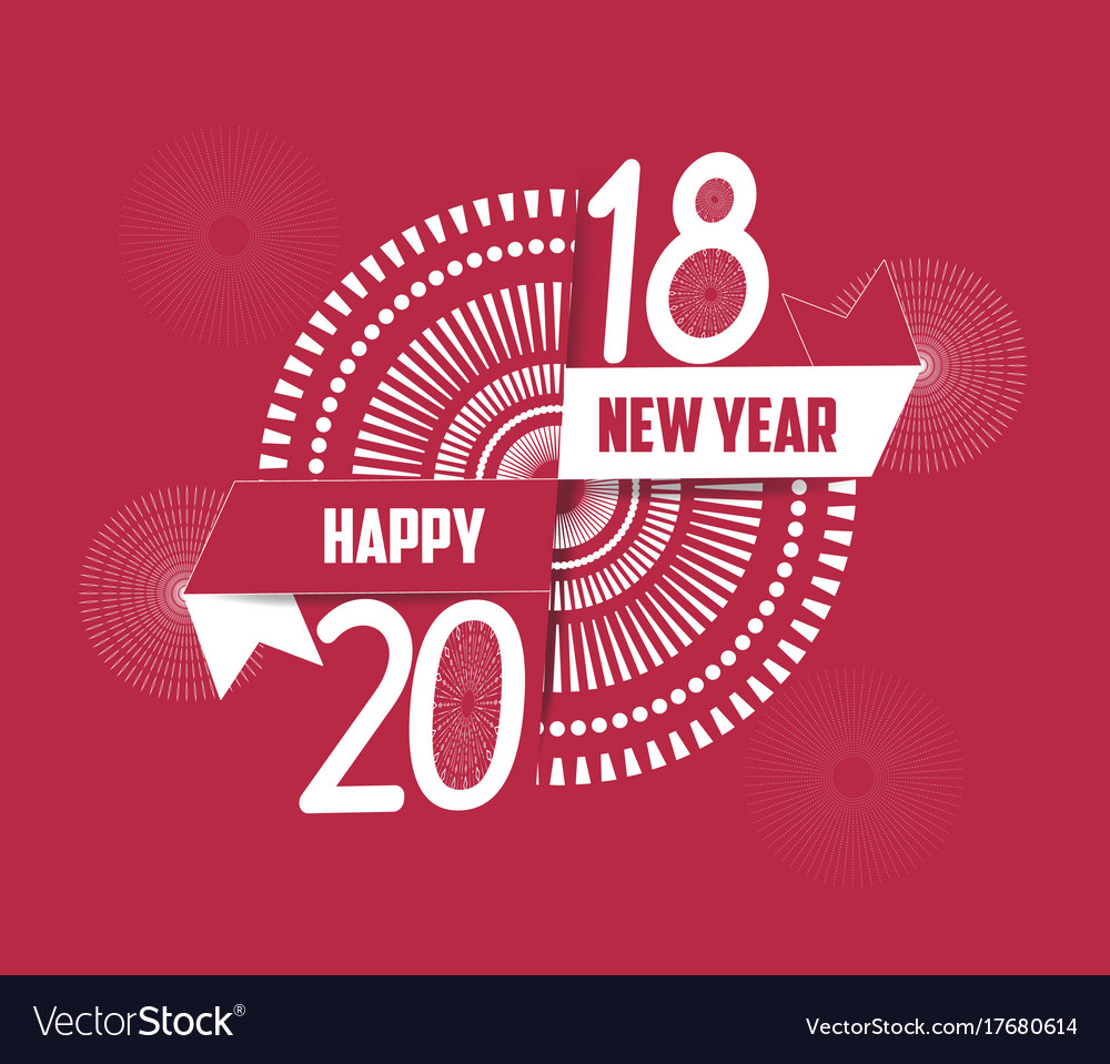 Fireworks happy new year 2018 background Vector Image