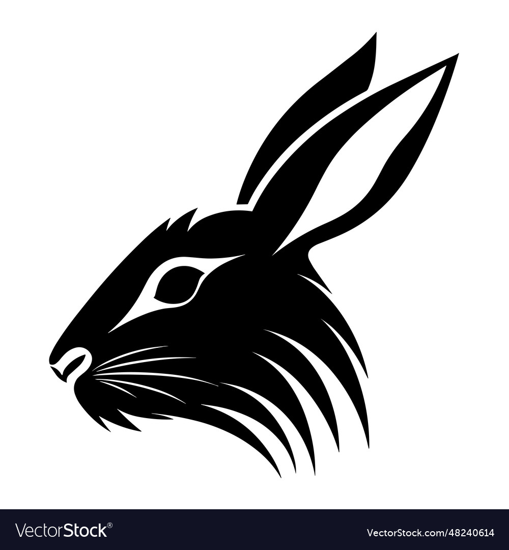 Rabbit head silhouette Royalty Free Vector Image