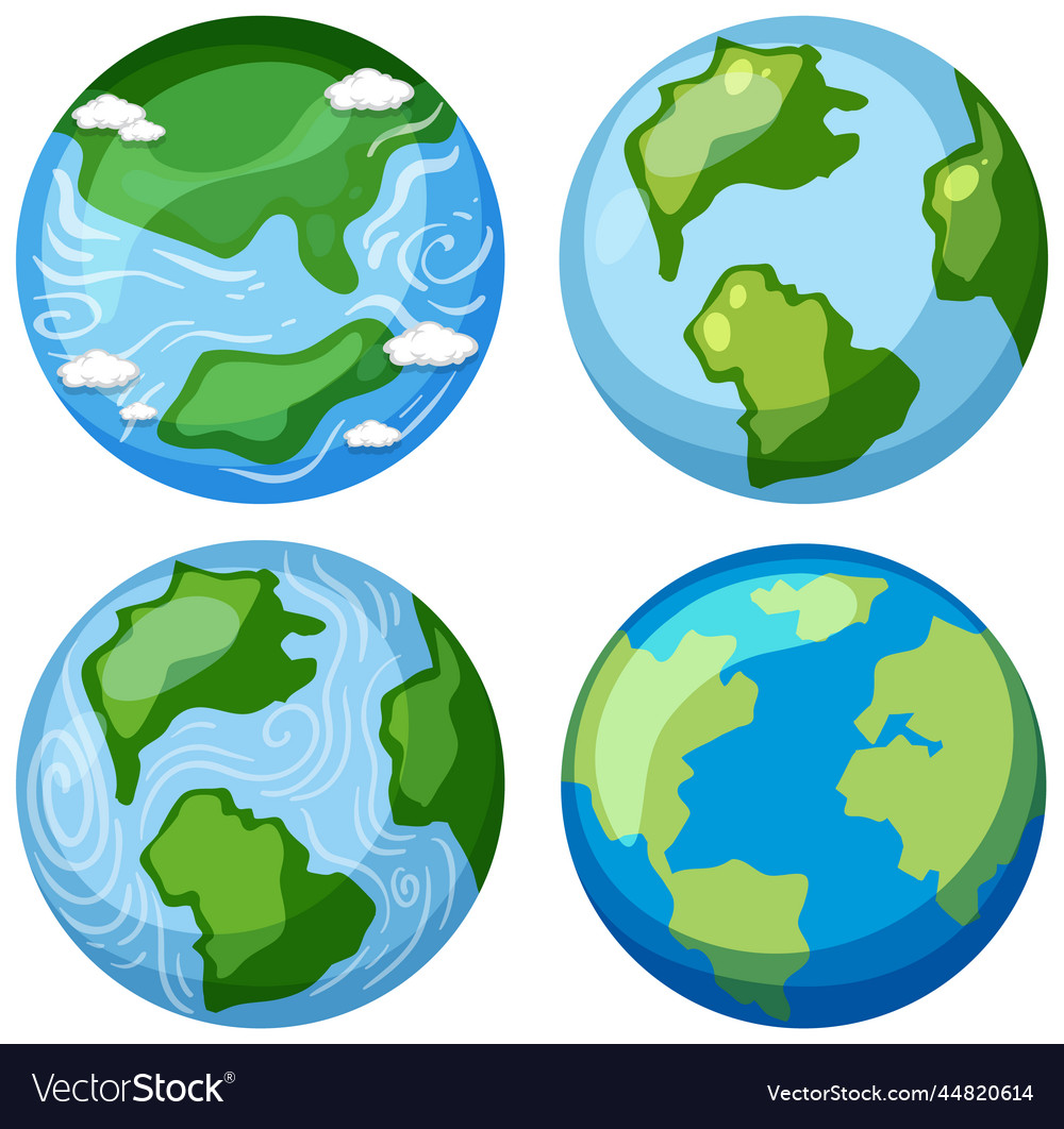 Set of earth cartoon style