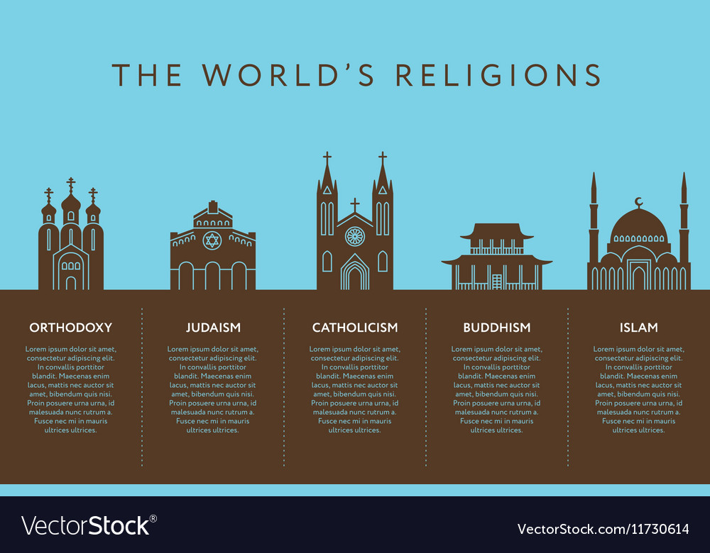 Temples World Different Religions Infographics Vector Image 7676