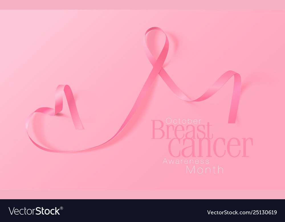 Breast cancer awareness calligraphy poster design Vector Image