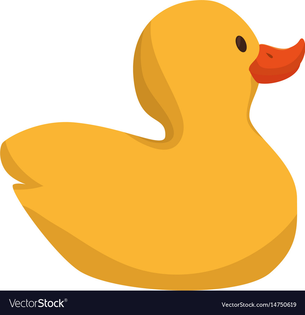 Cute ducky toy isolated icon Royalty Free Vector Image