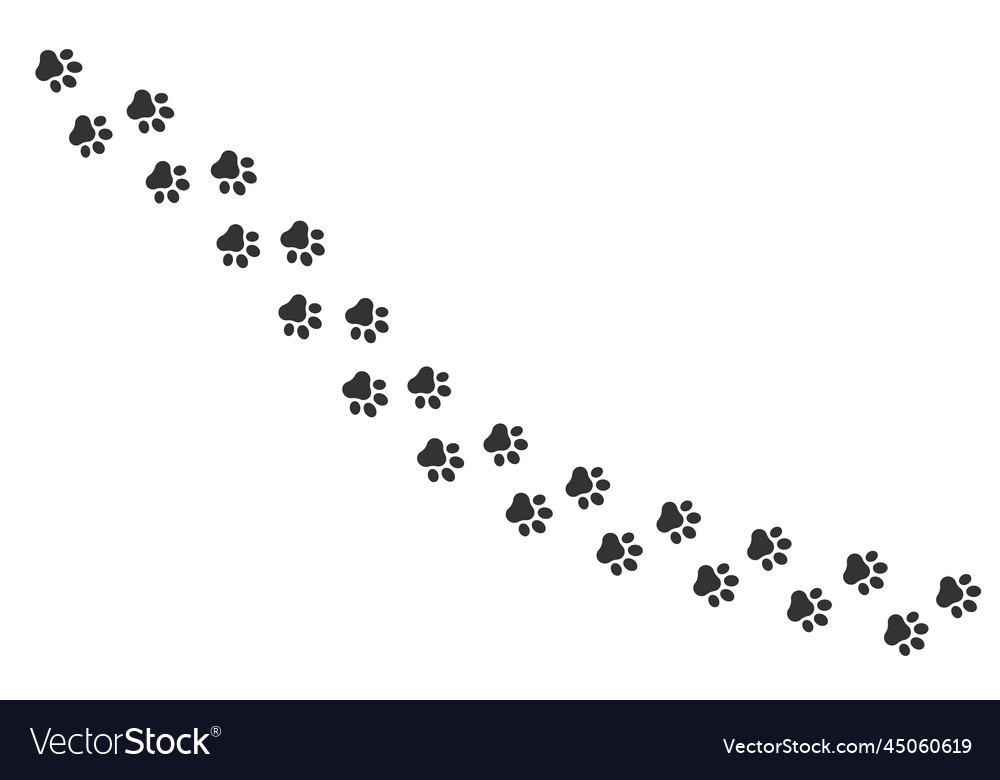 Dog footprint way cat footprint icon Royalty Free Vector