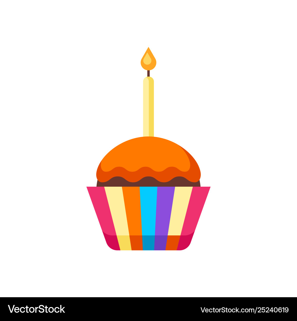 Happy Birthday Puncake With Candle Royalty Free Vector Image