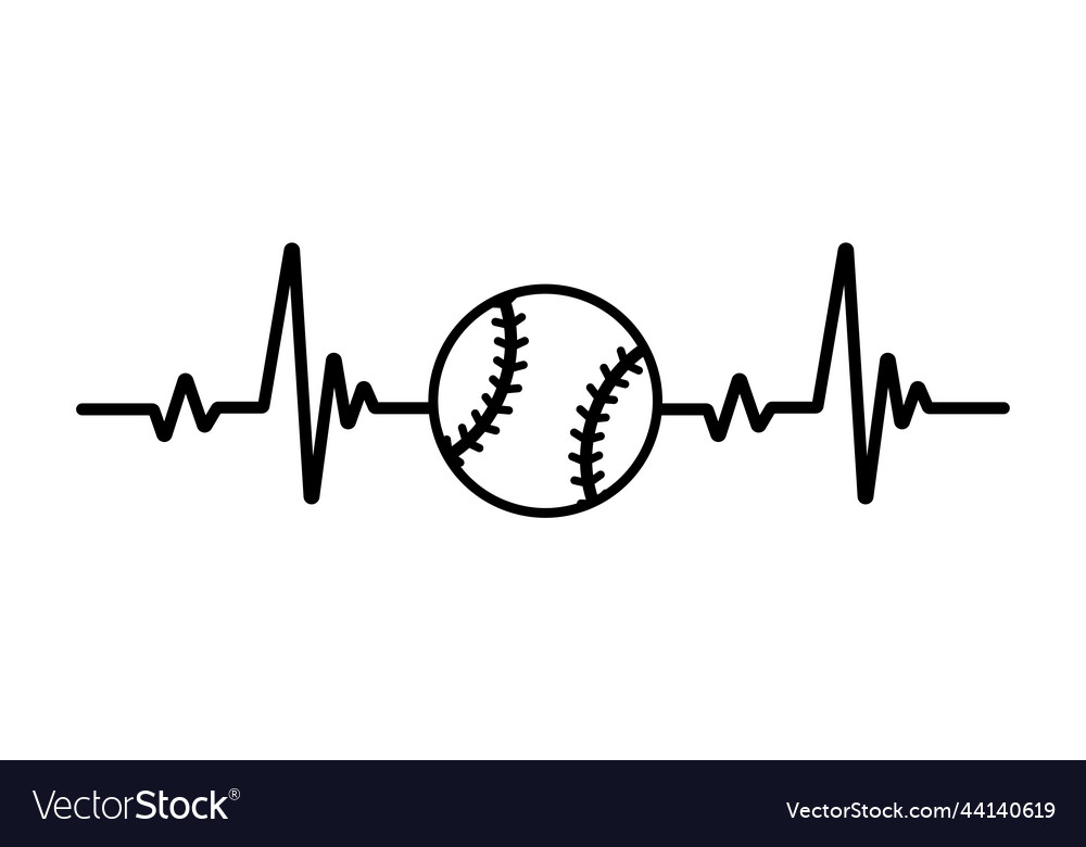 Heartbeat graph heart pounding when exercising Vector Image