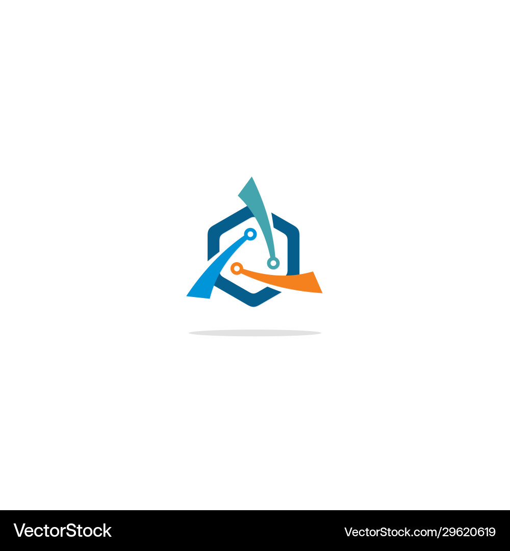 Polygon circle shape colored logo Royalty Free Vector Image