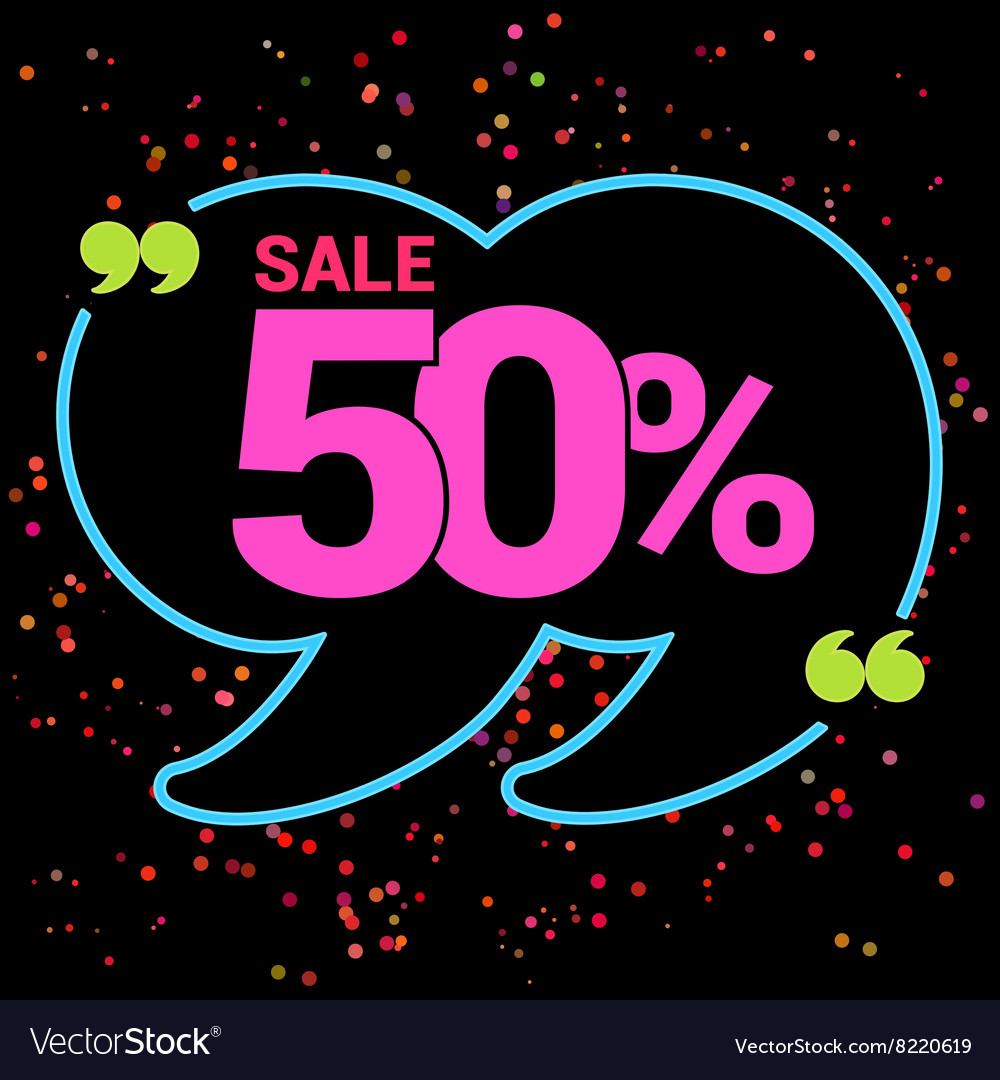 Quotation bubble discount banner Royalty Free Vector Image