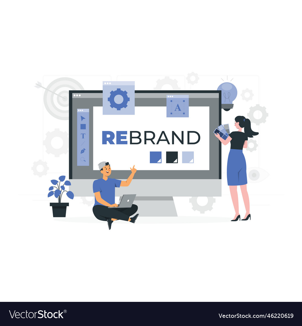 Rebranding concept Royalty Free Vector Image - VectorStock