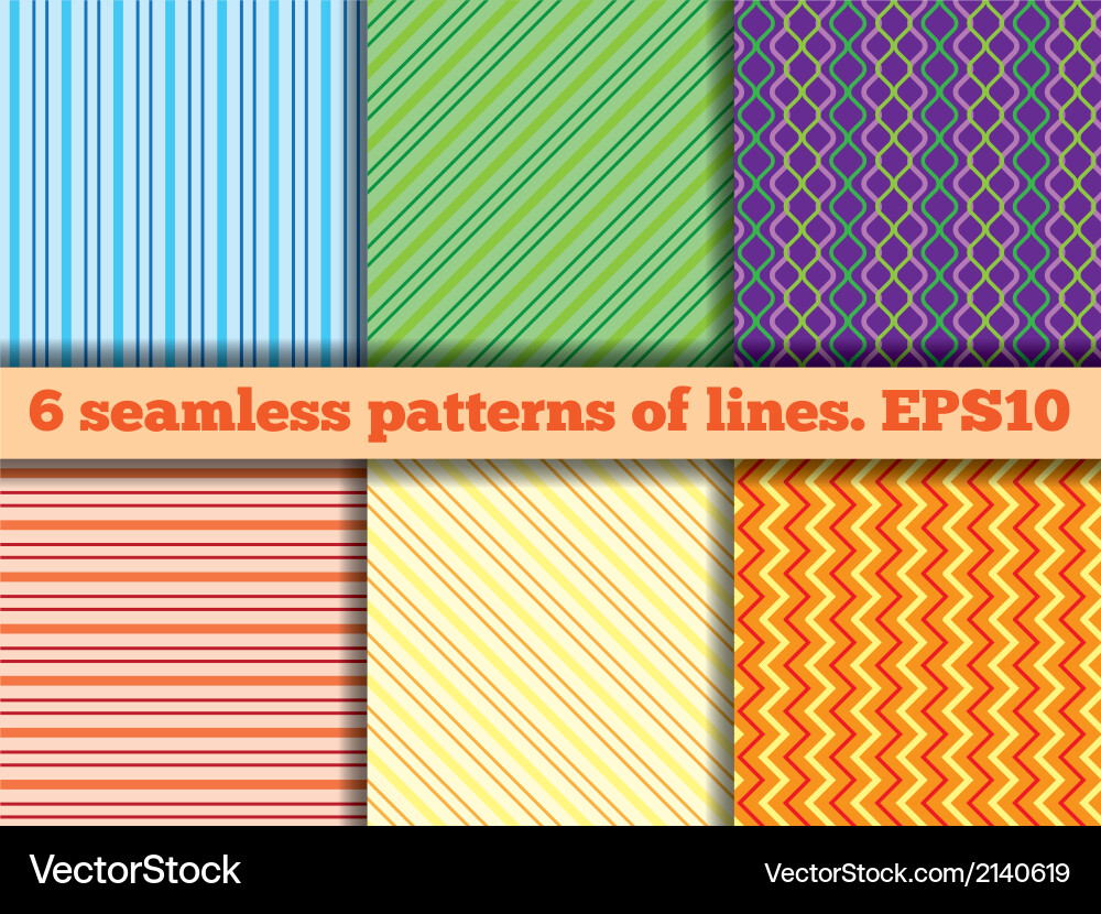 Set of seamless patterns lines Royalty Free Vector Image