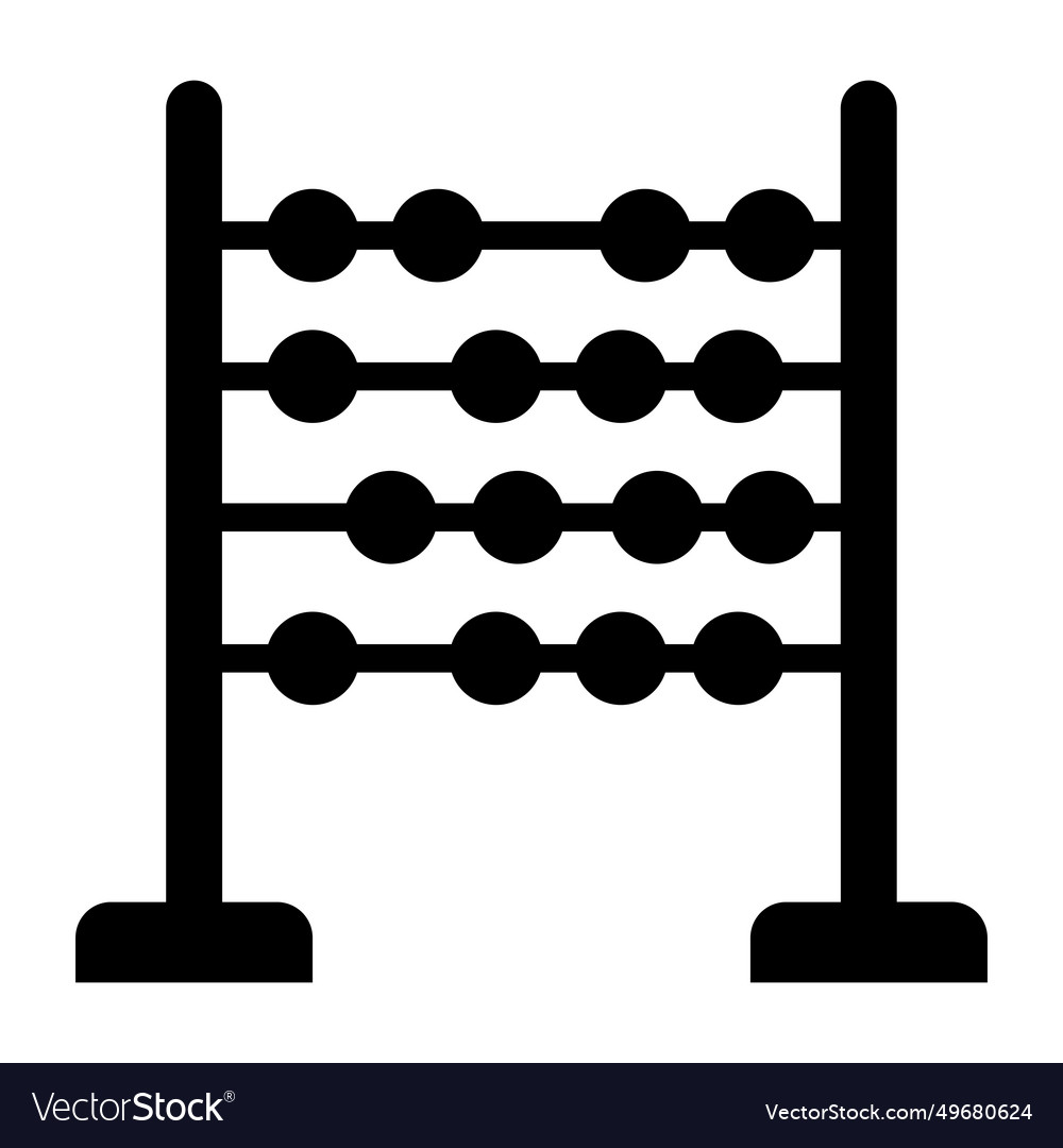 Abacus black icon on white background Royalty Free Vector