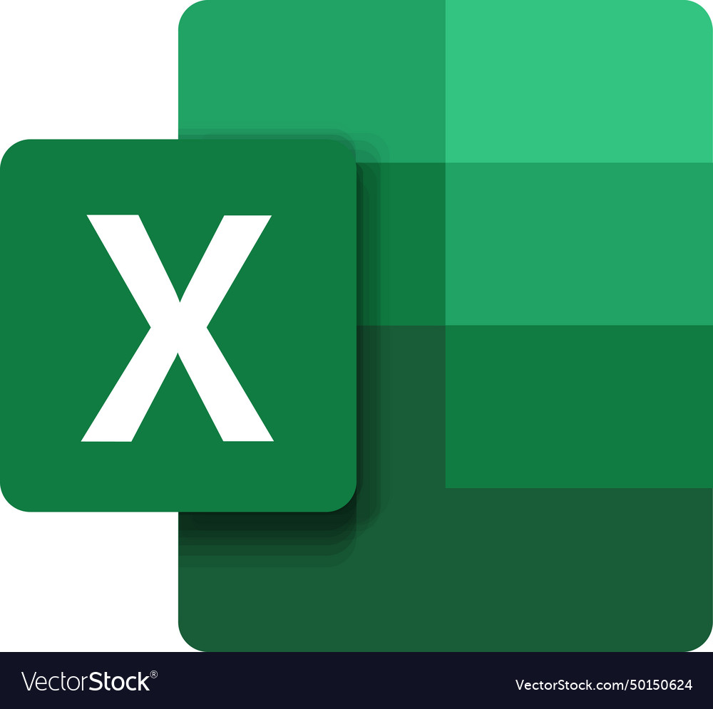 Microsoft excel icon isolated on transparent Vector Image