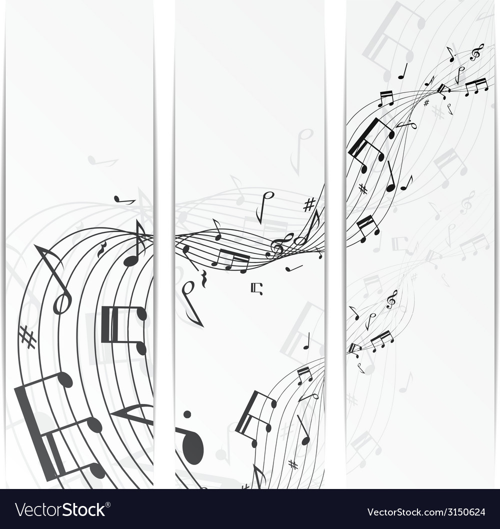 Music Notes Banner Royalty Free Vector Image Vectorstock