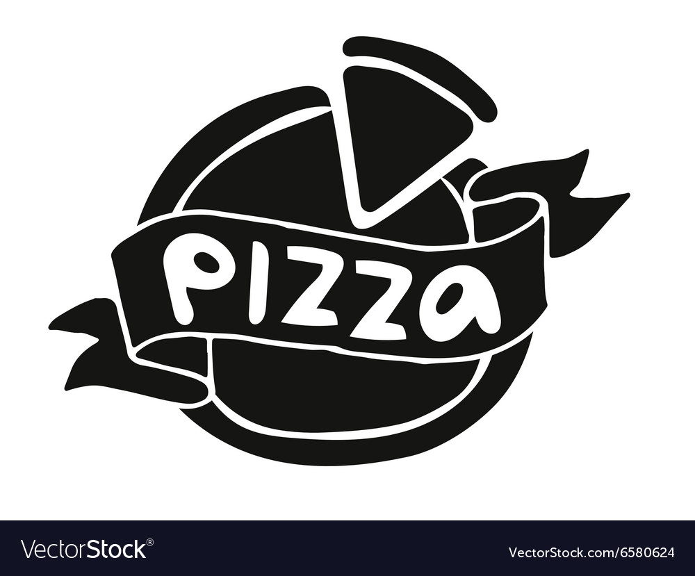 Pizza flat icon logo template Royalty Free Vector Image