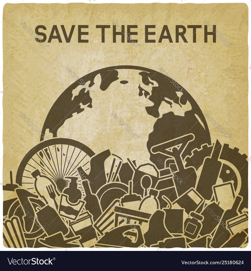 Save concept littering Royalty Free Vector