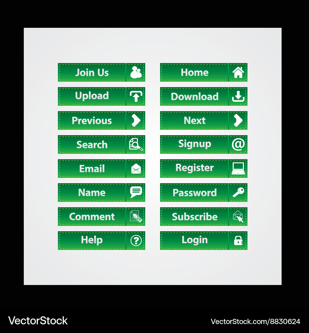 Web button set Royalty Free Vector Image - VectorStock