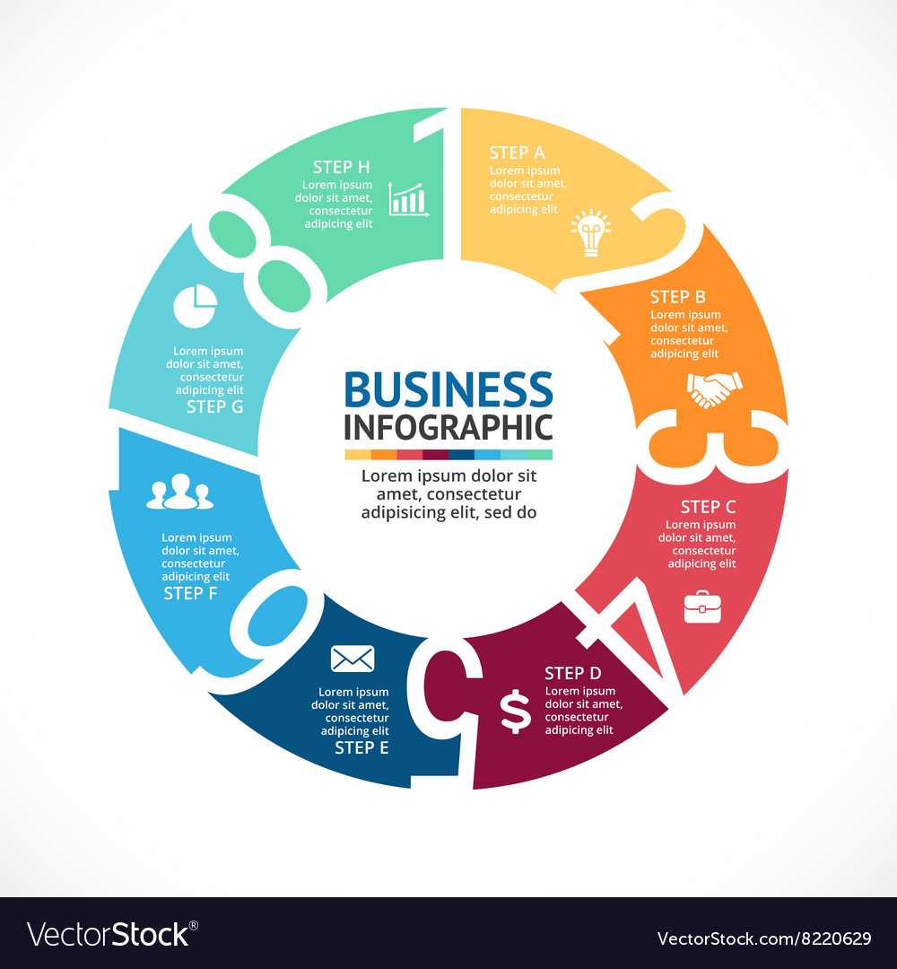 Circle arrows numbers infographic diagram Vector Image