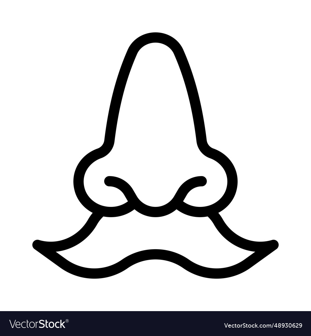 Dandy style moustache with narrow nose shape Vector Image