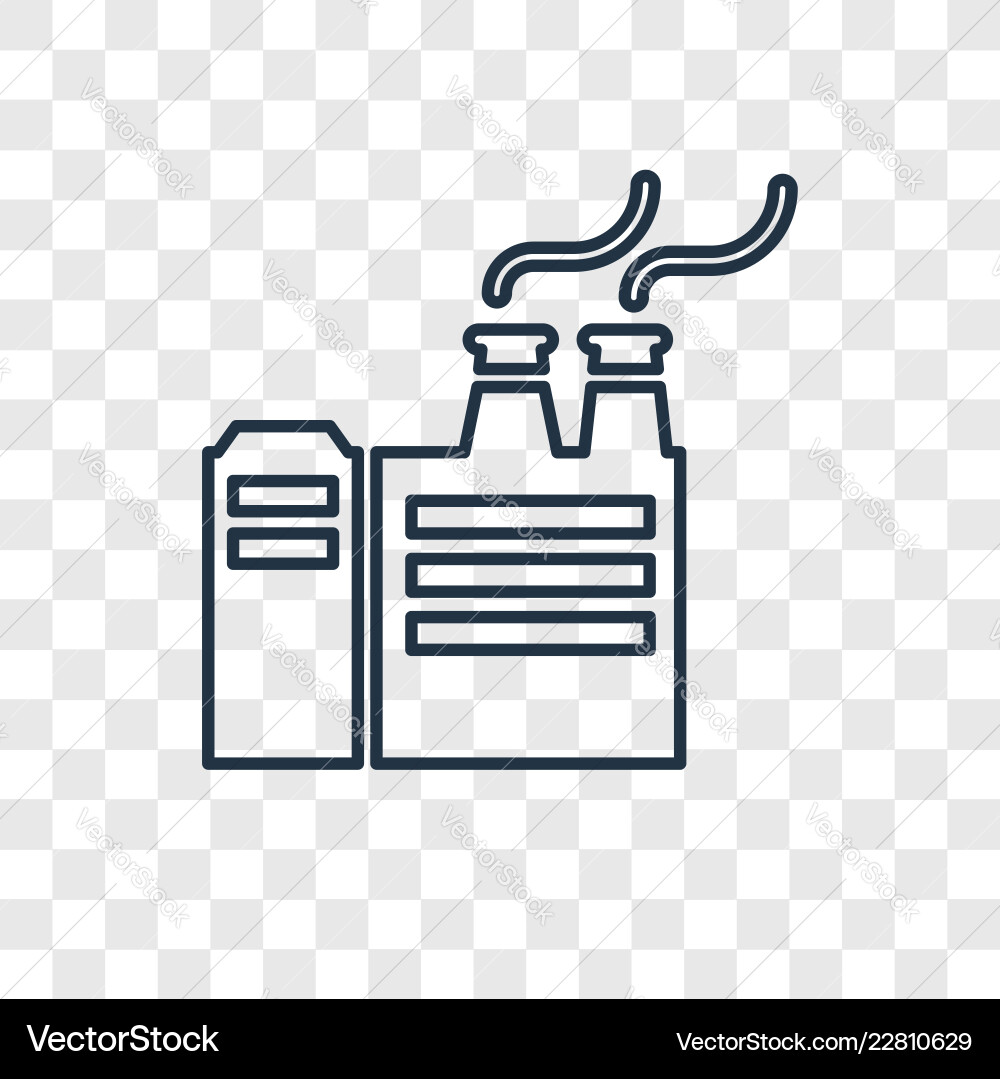 Factory concept linear icon isolated Royalty Free Vector