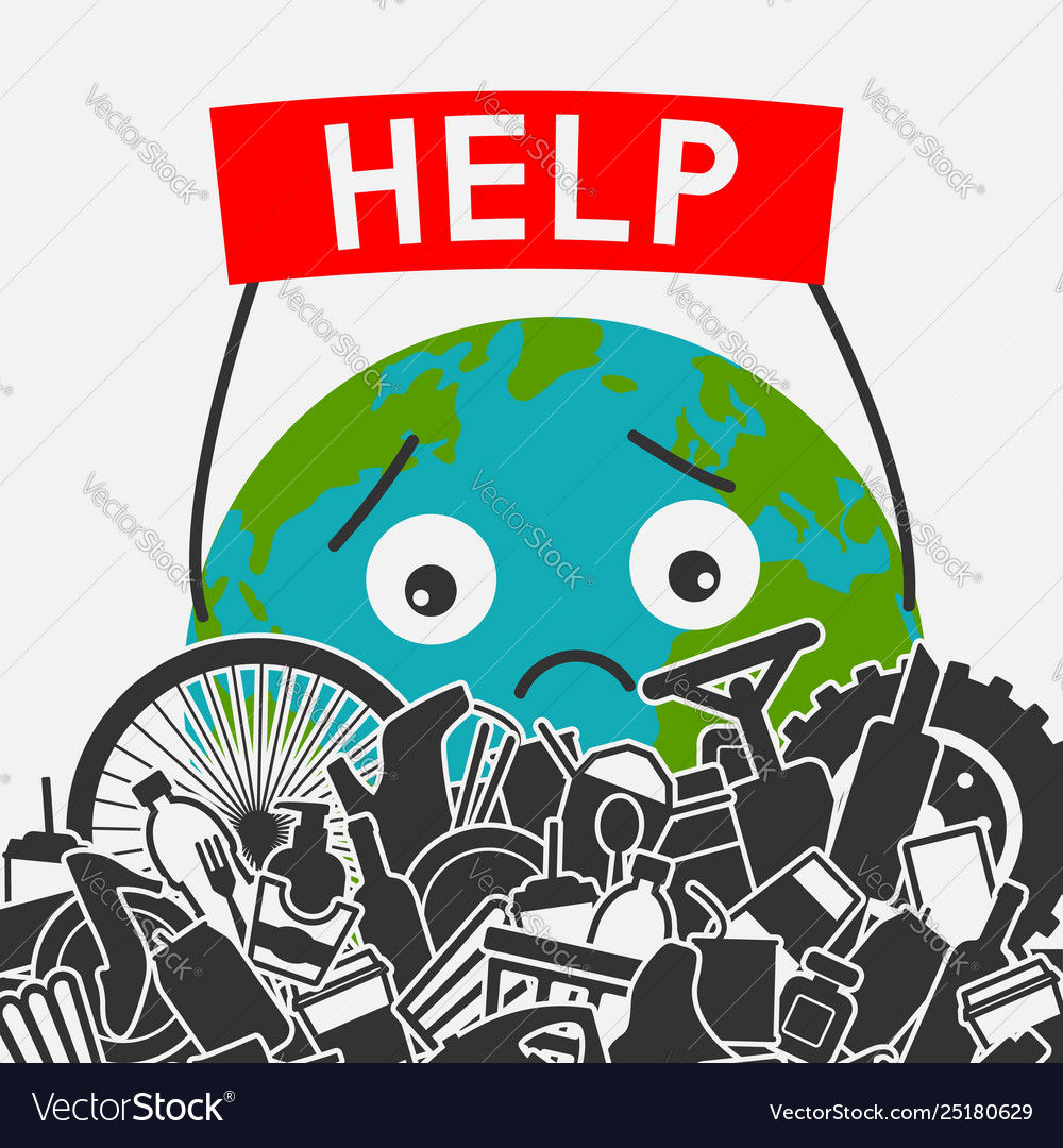 Save concept littering with Vector Image