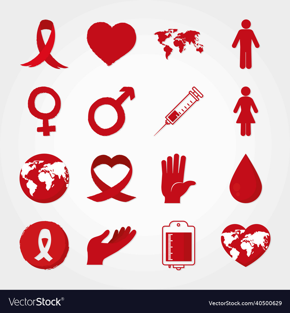 World aids day set Royalty Free Vector Image - VectorStock