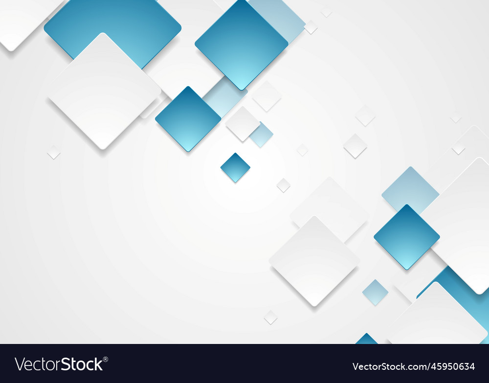 Abstract geometric tech paper squares design Vector Image