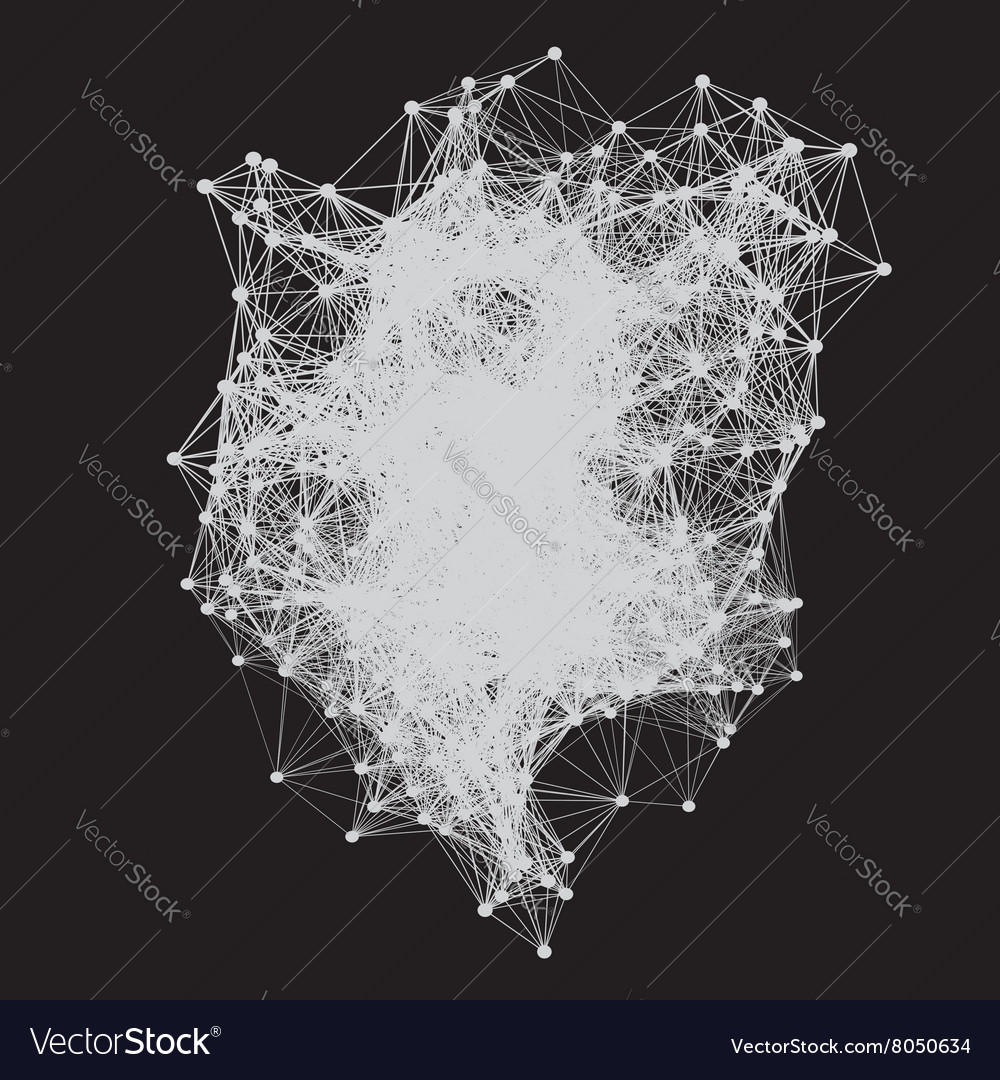 Connection structure wireframe Royalty Free Vector Image