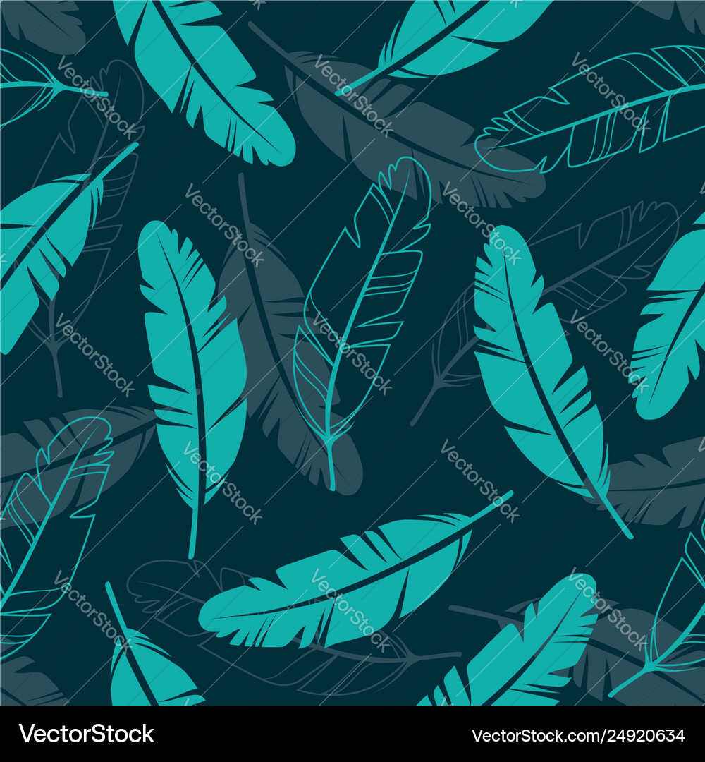 Feathers seamless pattern Royalty Free Vector Image